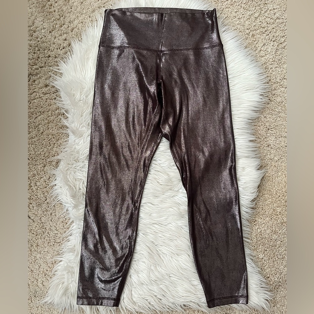 lululemon athletica Metallic Brown High-Waist Leggings Sz 10